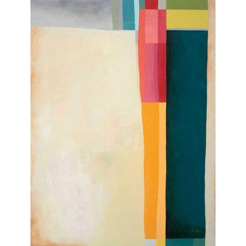 Stitched Together II Black Modern Wood Framed Art Print by Davies, Jane