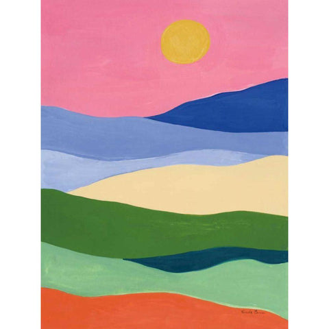 Desert Landscape II Black Modern Wood Framed Art Print with Double Matting by Zaman, Farida