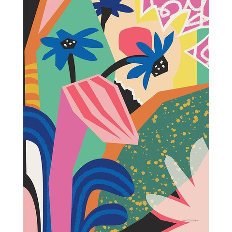 Blue Daisies White Modern Wood Framed Art Print by Gallagher, Megan