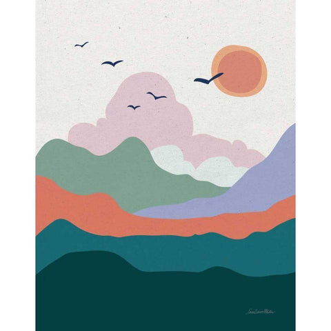 Hills and Valleys II Black Modern Wood Framed Art Print with Double Matting by Miller, Sara Zieve
