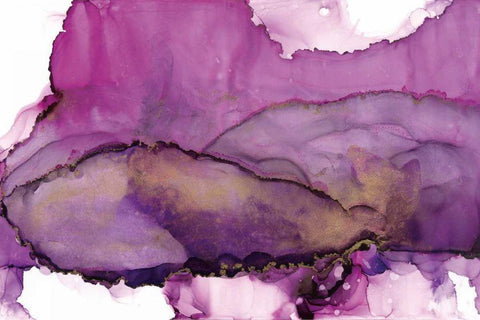 Violet White Modern Wood Framed Art Print with Double Matting by Paschke, Chris