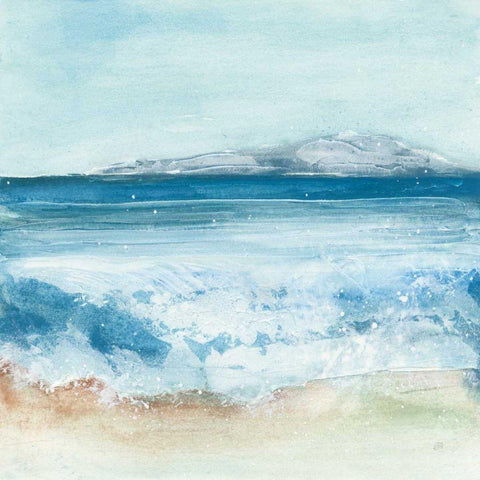 Coastal IV White Modern Wood Framed Art Print with Double Matting by Paschke, Chris