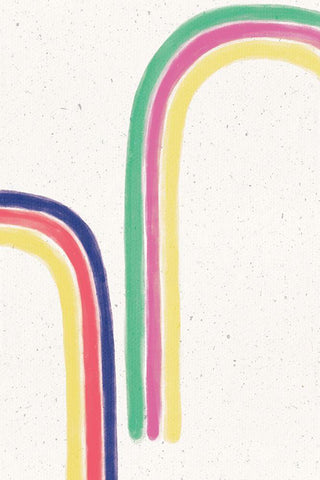 Rainbow Blush II White Modern Wood Framed Art Print with Double Matting by York, Leah