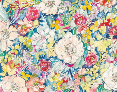Floral Burst Black Ornate Wood Framed Art Print with Double Matting by Rice, Kristy