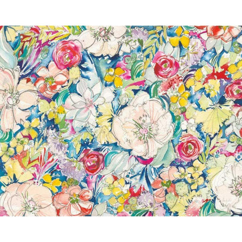 Floral Burst Gold Ornate Wood Framed Art Print with Double Matting by Rice, Kristy