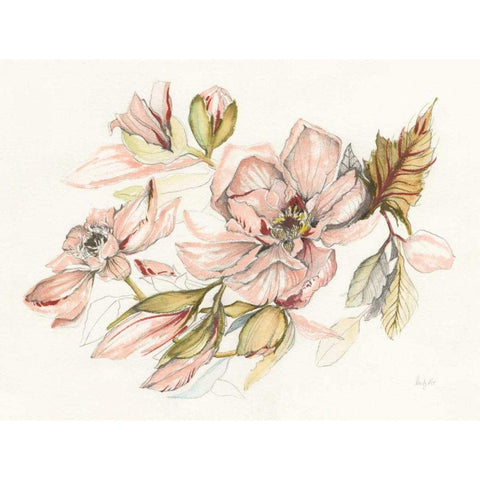 Magnolia Morning Gold Ornate Wood Framed Art Print with Double Matting by Rice, Kristy