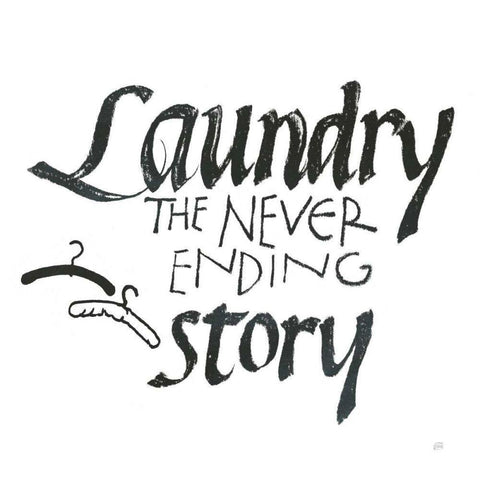 Laundry Room II White Black Modern Wood Framed Art Print with Double Matting by Paschke, Chris