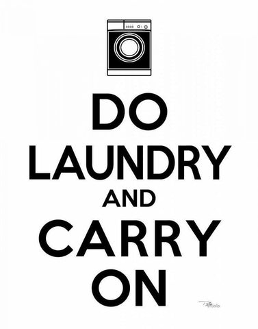 Laundry On I BW White Modern Wood Framed Art Print with Double Matting by Pela Studio