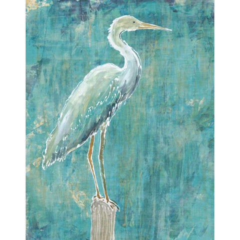 Coastal Egret I Dark Gold Ornate Wood Framed Art Print with Double Matting by Schlabach, Sue
