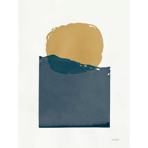 Buoyant Dark Black Modern Wood Framed Art Print with Double Matting by Schick, Mike
