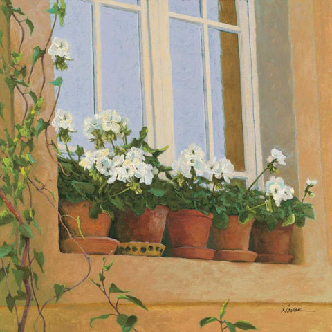 Chateau Creancey Window Light Sq Black Modern Wood Framed Art Print with Double Matting by Novak, Shirley