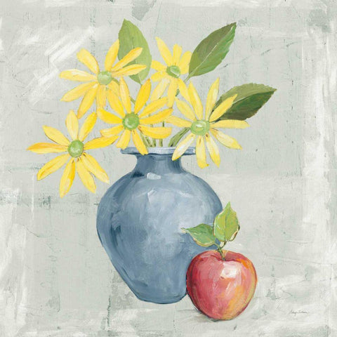 Floral Still Life Gray Gold Ornate Wood Framed Art Print with Double Matting by Tillmon, Avery