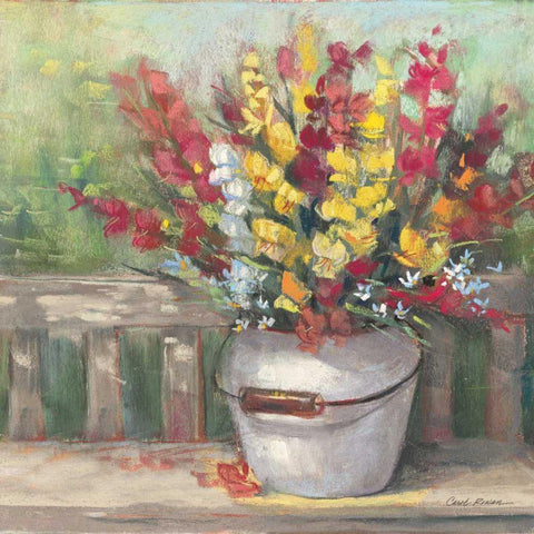 Snapdragon Bouquet Gold Ornate Wood Framed Art Print with Double Matting by Rowan, Carol