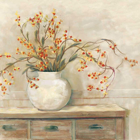 Nancy Bittersweet Neutral Sq Gold Ornate Wood Framed Art Print with Double Matting by Rowan, Carol