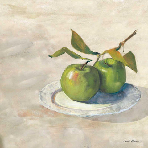 Green Apple I Neutral Gold Ornate Wood Framed Art Print with Double Matting by Rowan, Carol