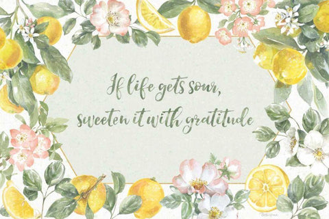 Citrus Charm I Black Ornate Wood Framed Art Print with Double Matting by Grove, Beth