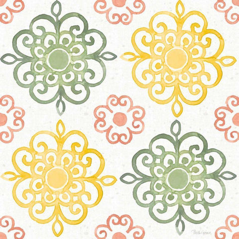 Citrus Charm Pattern IIA Gold Ornate Wood Framed Art Print with Double Matting by Grove, Beth