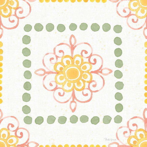 Citrus Charm Pattern VIII Black Ornate Wood Framed Art Print with Double Matting by Grove, Beth