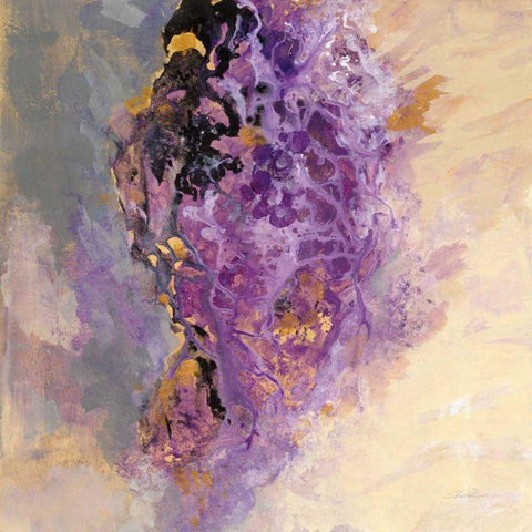 Amethyst Black Modern Wood Framed Art Print by Vassileva, Silvia