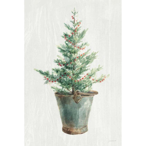 White and Bright Christmas Tree I Gold Ornate Wood Framed Art Print with Double Matting by Nai, Danhui
