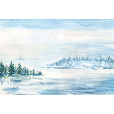 Lake Fog Gold Ornate Wood Framed Art Print with Double Matting by Schlabach, Sue
