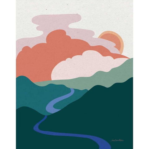 Hills and Valleys I Light Gold Ornate Wood Framed Art Print with Double Matting by Miller, Sara Zieve