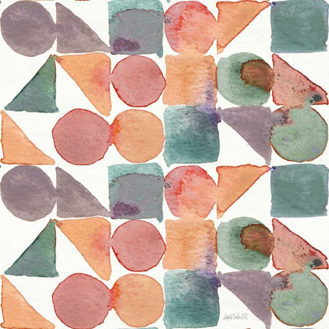 Soft Figures Pattern III White Modern Wood Framed Art Print with Double Matting by Tavoletti, Anne