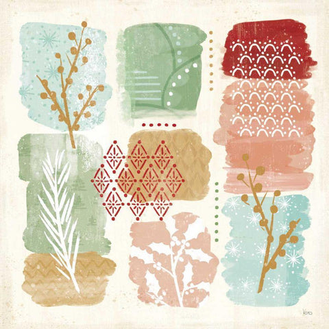 Holiday Flair VII Gold Ornate Wood Framed Art Print with Double Matting by Charron, Veronique