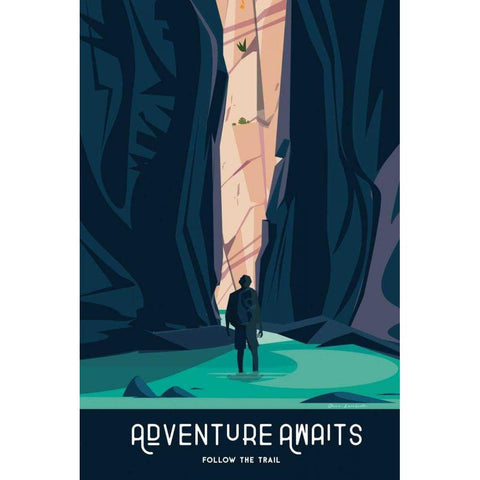 Adventure Awaits Gold Ornate Wood Framed Art Print with Double Matting by Escalante, Omar
