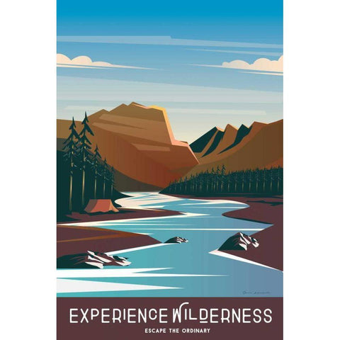 Experience the Wilderness Gold Ornate Wood Framed Art Print with Double Matting by Escalante, Omar