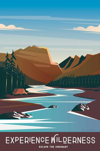 Experience the Wilderness Black Ornate Wood Framed Art Print with Double Matting by Escalante, Omar