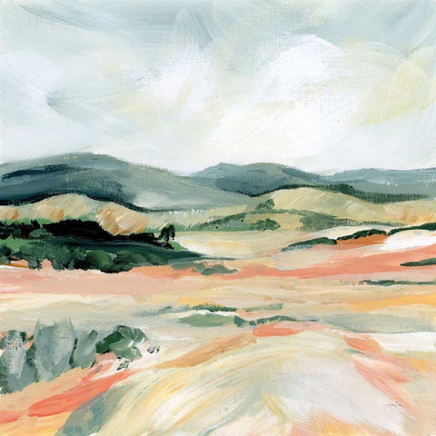 Vermillion Landscape I Black Modern Wood Framed Art Print by Pete, Katrina