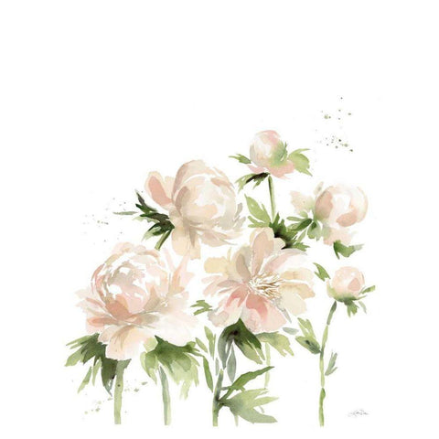 Peonies I Gold Ornate Wood Framed Art Print with Double Matting by Pete, Katrina