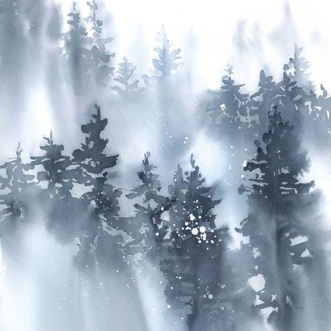 Misty Forest I Gold Ornate Wood Framed Art Print with Double Matting by Pete, Katrina