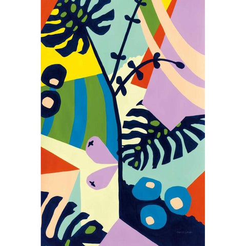 Monstera Deliciosa Black Modern Wood Framed Art Print with Double Matting by Gallagher, Megan
