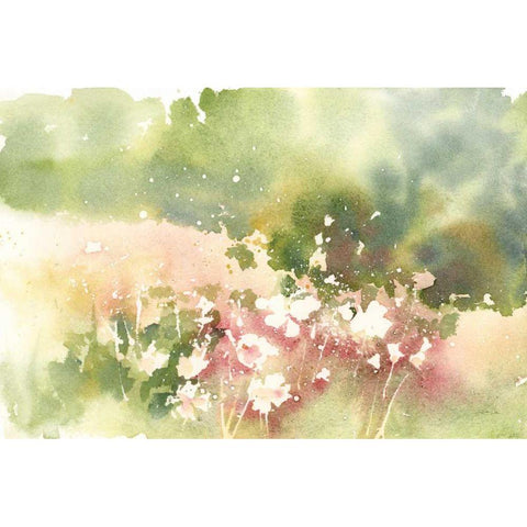 Floral Field Gold Ornate Wood Framed Art Print with Double Matting by Pete, Katrina