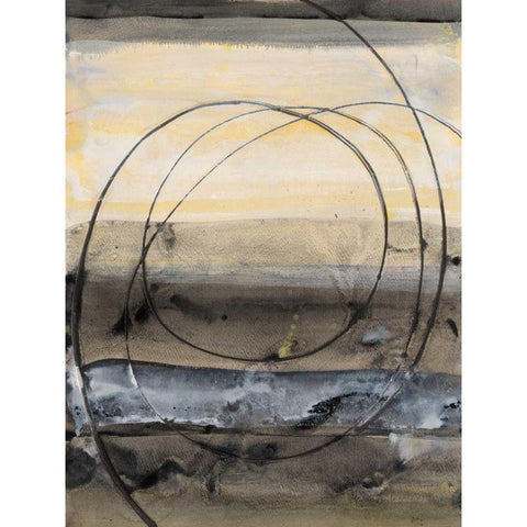 Horizon Balance II Black Modern Wood Framed Art Print by Hristova, Albena