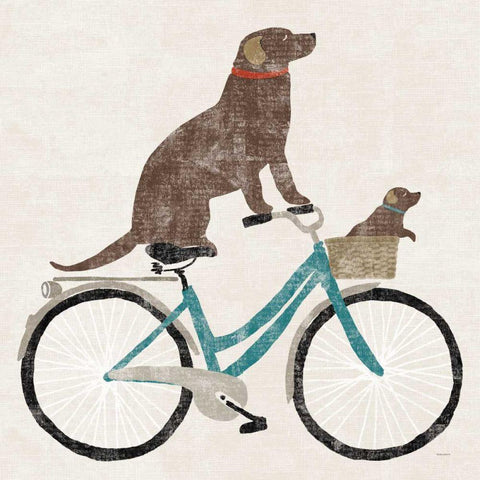 Lab Ride Gold Ornate Wood Framed Art Print with Double Matting by Schlabach, Sue
