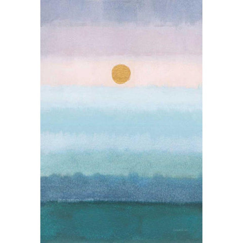 Rising and Setting Black Modern Wood Framed Art Print by Nai, Danhui