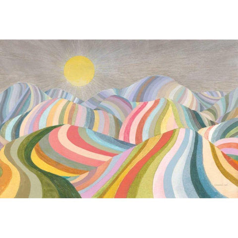 The Hills Roll On Gold Ornate Wood Framed Art Print with Double Matting by Nai, Danhui