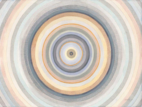 A Peaceful Center White Modern Wood Framed Art Print with Double Matting by Nai, Danhui
