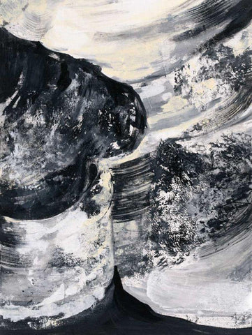 Graphic Canyon II White Modern Wood Framed Art Print with Double Matting by Vassileva, Silvia