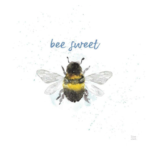Bee Harmony VI White White Modern Wood Framed Art Print with Double Matting by June, Dina