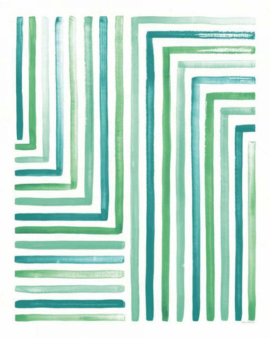 Sea Glass Sunset III White Modern Wood Framed Art Print with Double Matting by Marshall, Laura