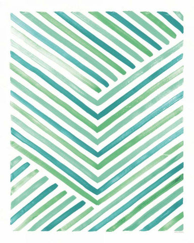 Sea Glass Sunset IV White Modern Wood Framed Art Print with Double Matting by Marshall, Laura