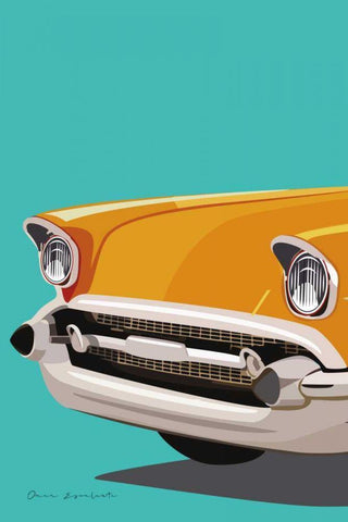 Vintage Car II Black Ornate Wood Framed Art Print with Double Matting by Escalante, Omar