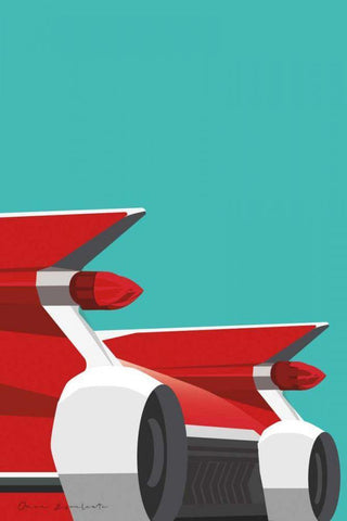 Vintage Car IV White Modern Wood Framed Art Print with Double Matting by Escalante, Omar