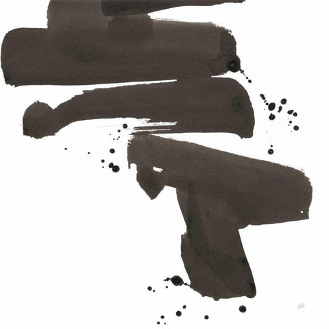 Ink Drops IV White Modern Wood Framed Art Print by Paschke, Chris