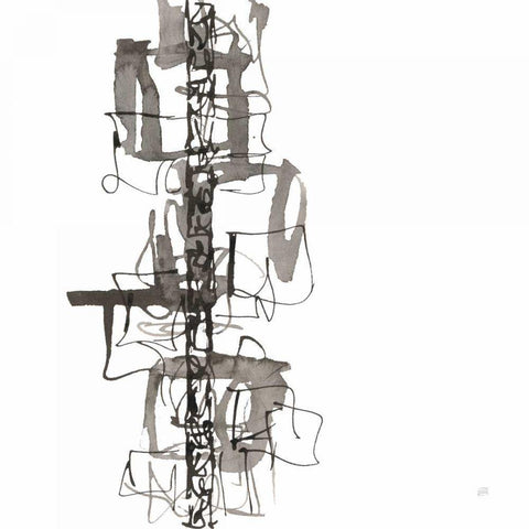 Rope Ladder II Black Modern Wood Framed Art Print by Paschke, Chris