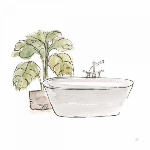 Neutral Tub IV White Modern Wood Framed Art Print by Paschke, Chris